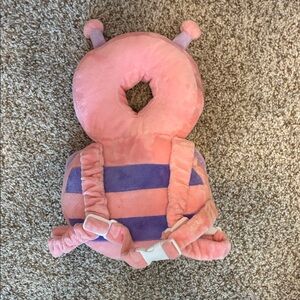 Head Protector Backpack Pink and Purple Plush Butterfly